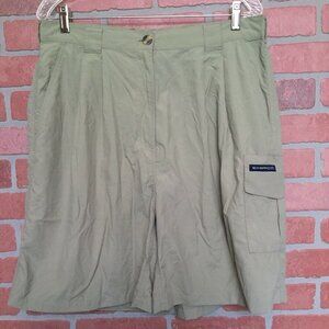 Ex Officio Womens Shorts 16 Nylon Camping Cargo Pockets Pleated Front